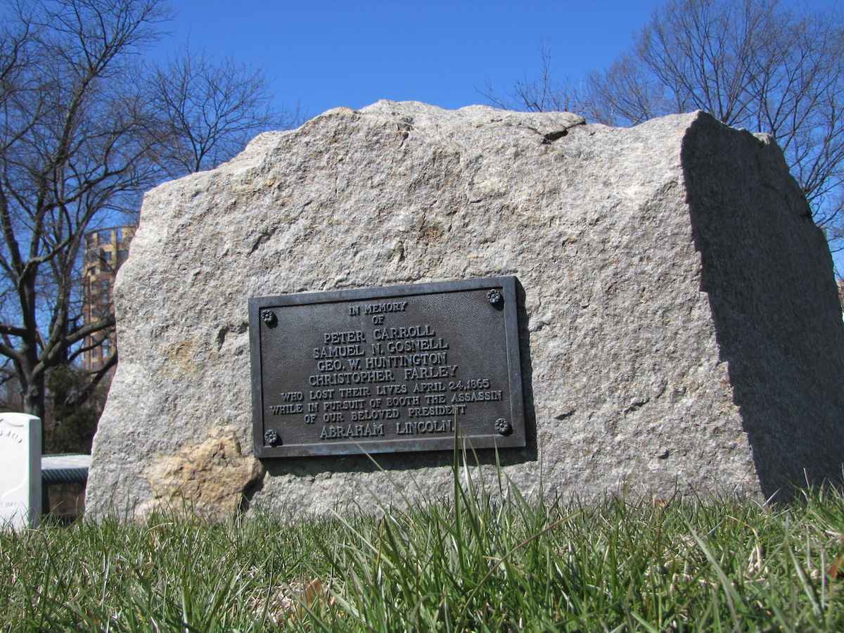 Photograph of Booth Pursuers Monument at Alexandria National Cemetery