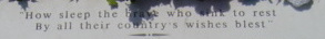 <em>“Now sleep the brave who sink to rest/By all their country’s wishes blest”</em> <strong>This quote indicates that the Confederate dead served with valor for their country and would be remembered for it.</strong>