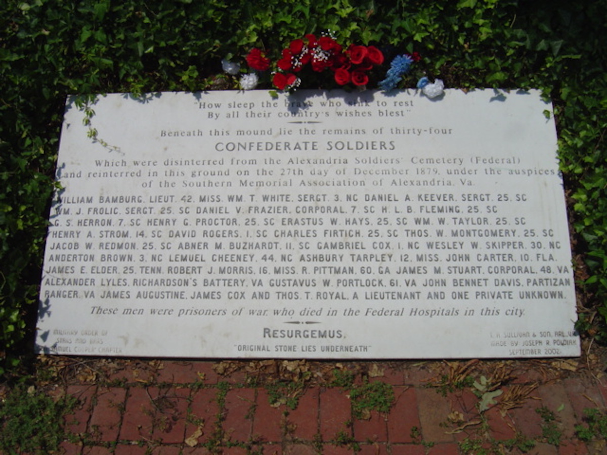 Confederate Mound at Christ Church in Alexandria, VA